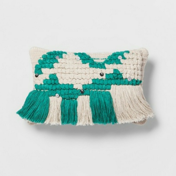 Opalhouse Other - New Teal Fringe Small Lumbar Pillow Accent